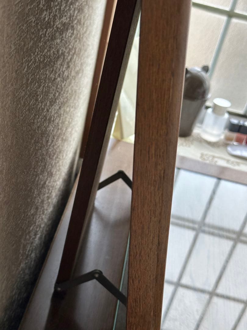 【みー】木製ドレッサー オーバルミラー付きコンセント付き　セット