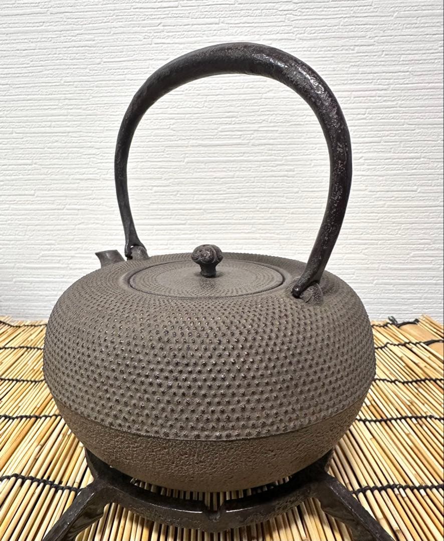 未使用品　南部釜師匠　清光堂　佐藤清光造　１５型アラレ　はなこ様売約済み