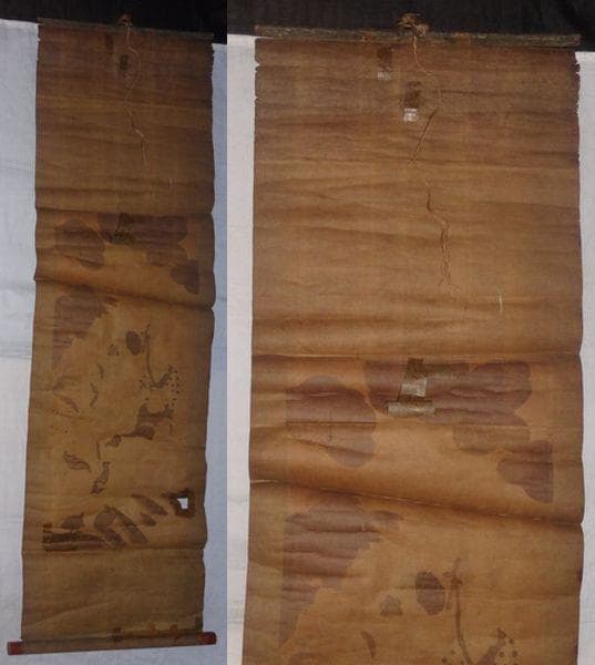 稀少 アンティーク 神社 七福神 毘沙門天 弁財天 大黒天 紙本 肉筆 掛軸