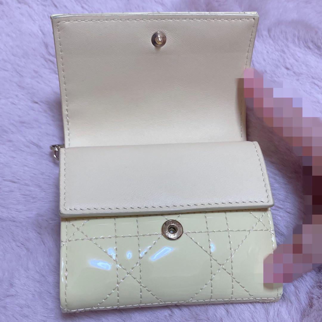 Dior ロータスウォレット 三つ折財布 イエロー
