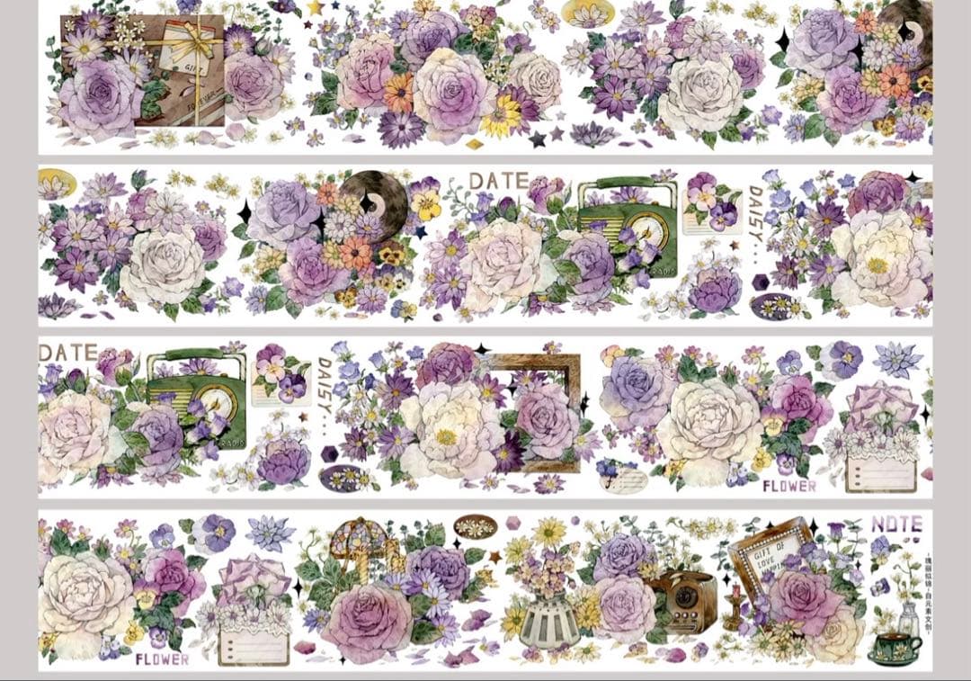 自元素文创《瑰丽似錦》海外マスキングテープ　マステ 【1813】