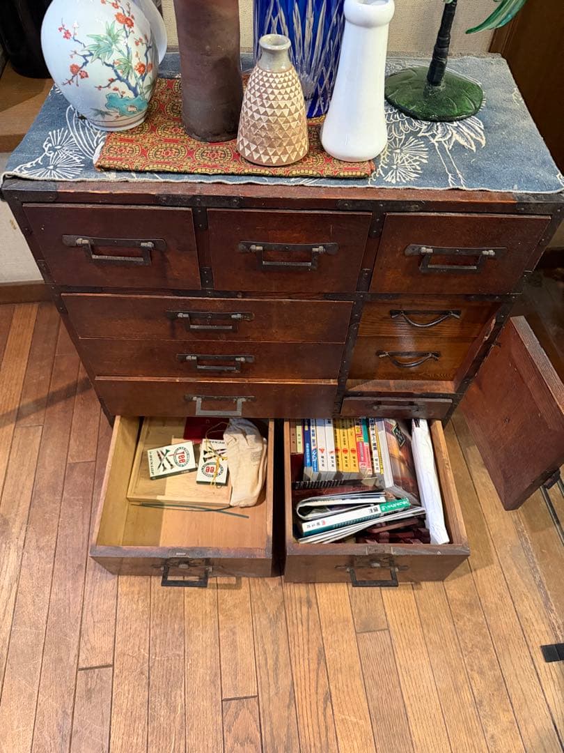 和ダンス　収納家具　アンティーク古材　おおよそのサイズ　天然無垢杢最終赤字大処分