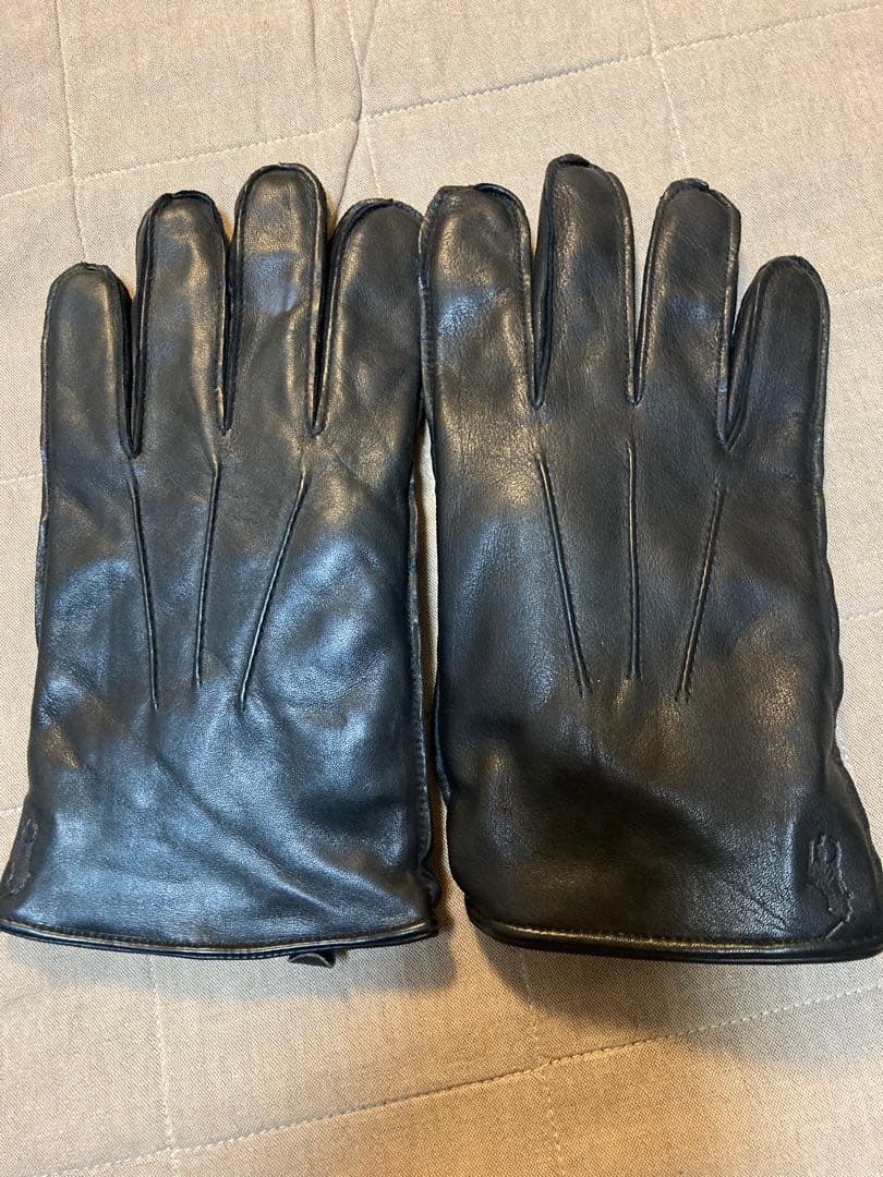 【新品未使用】Polo by Ralph Lauren ブラックレザー手袋