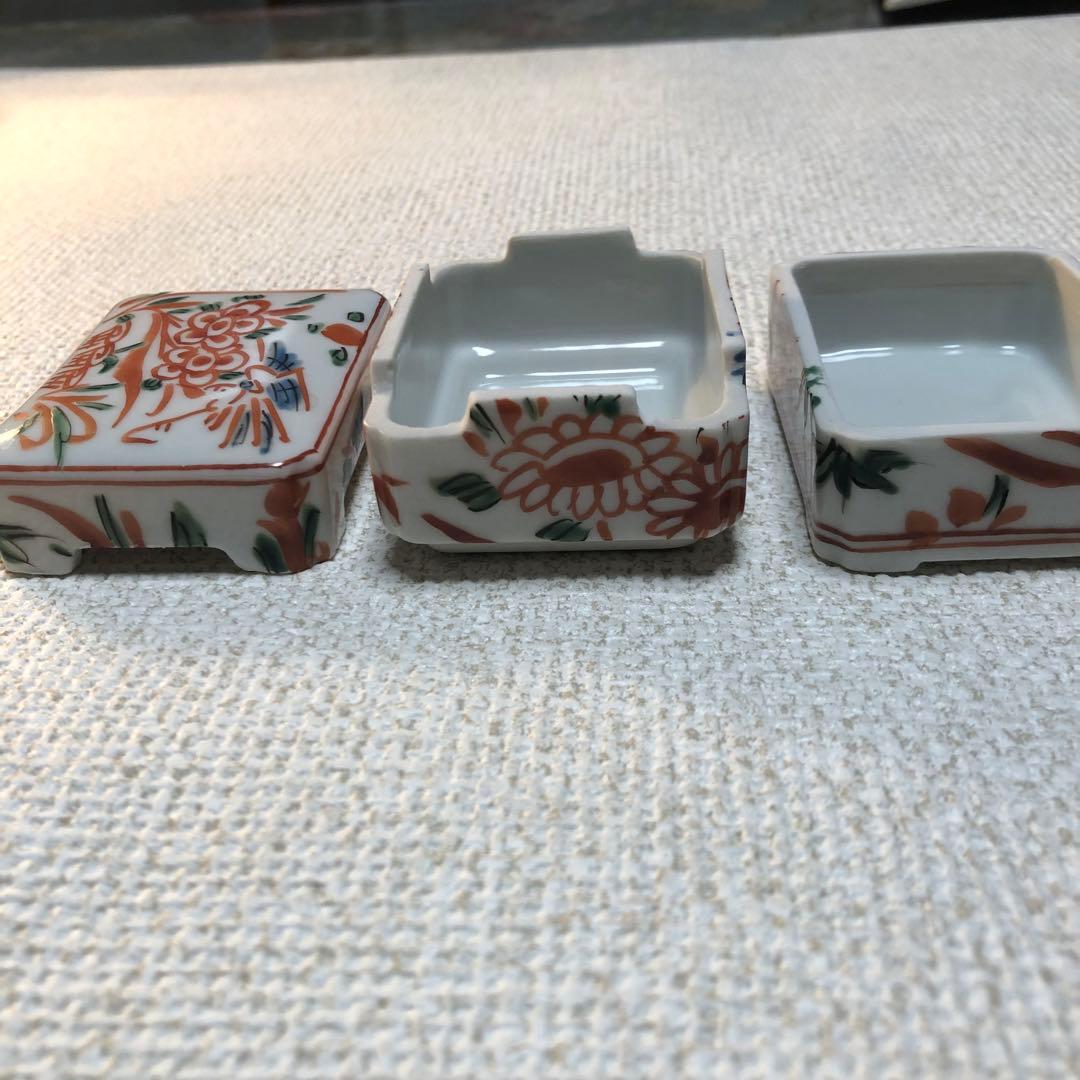 赤絵巾合　龍岳造　茶巾入れ　煎茶　茶道具