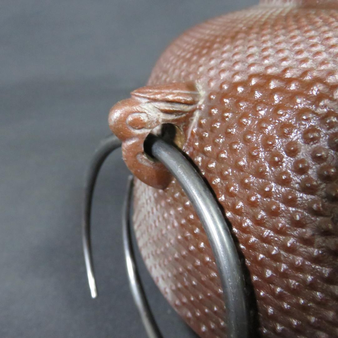 風炉 平丸釜 唐銅鬼面風炉 金谷浄雲 高橋敬典 茶道具 共箱 人間国宝