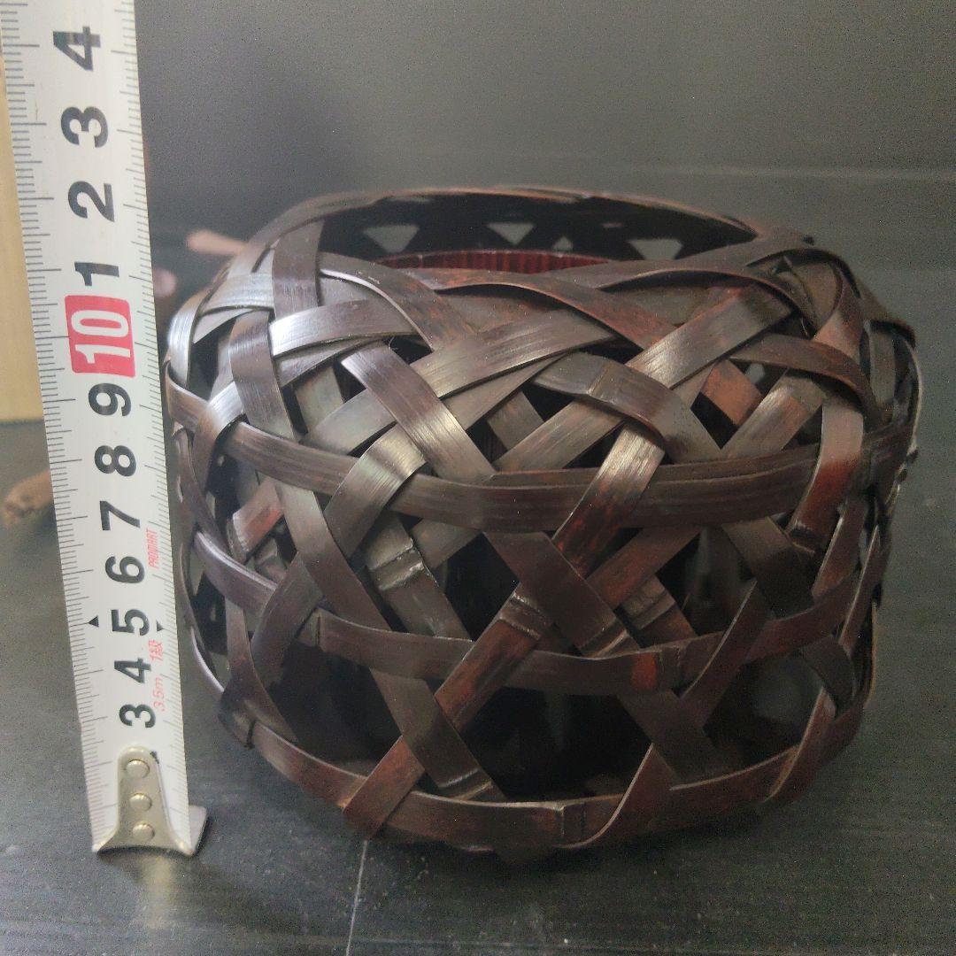 三代 田辺竹雲斎 巣ごもり 花籃 未使用品