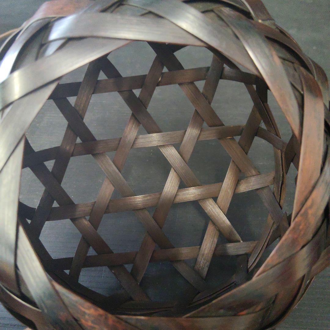 三代 田辺竹雲斎 巣ごもり 花籃 未使用品