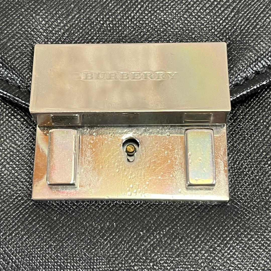 バーバリー ビジネスバッグ ブリーフケース サフィアーノ レザー A4 ブラック