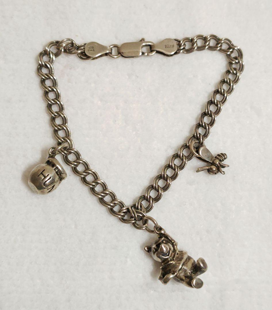 DISNEY　くまのプーさん　ブレスレット　925 ITALY　レア