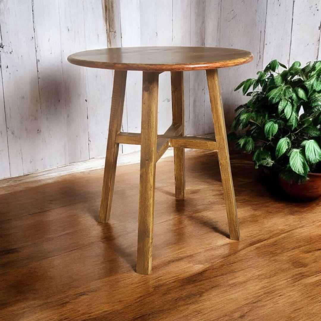 ダイニングテーブル　に最適/　ヴィンテージ風　/　丸テーブル