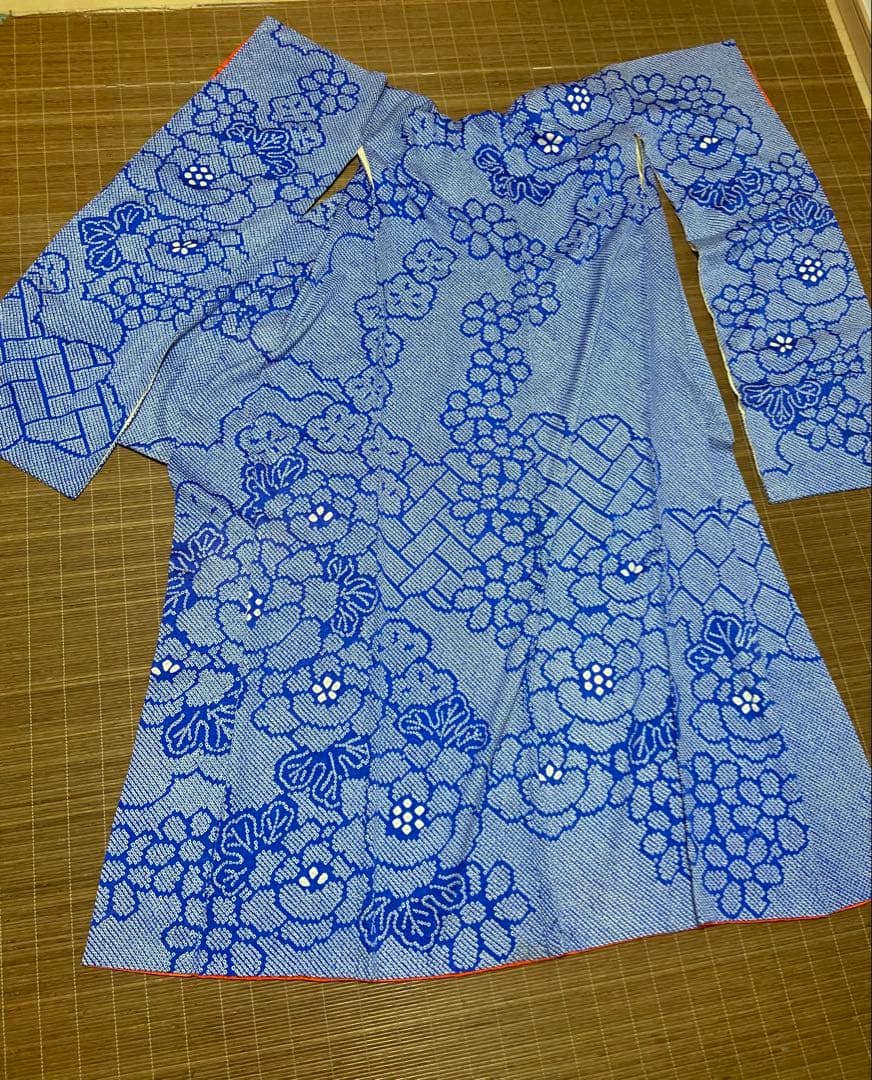 BC！総絞り　振袖　青　長襦袢セット