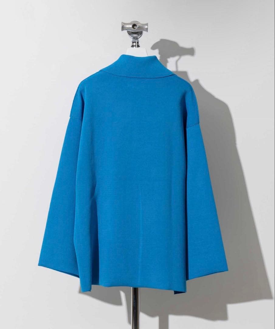 ダブルフェイスハーフジッププライムオーバーニットポロシャツ