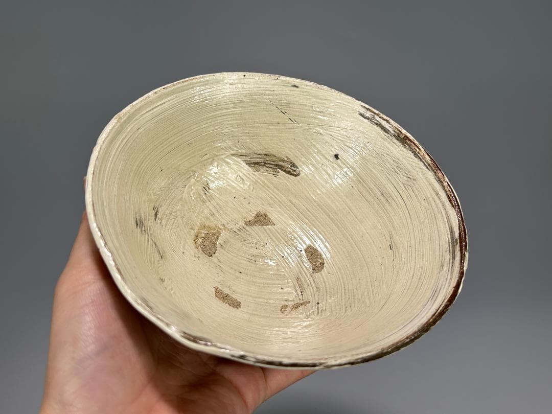 日本美術　江戸時代　対州　対馬　刷毛目　茶碗　書留共箱付　美品