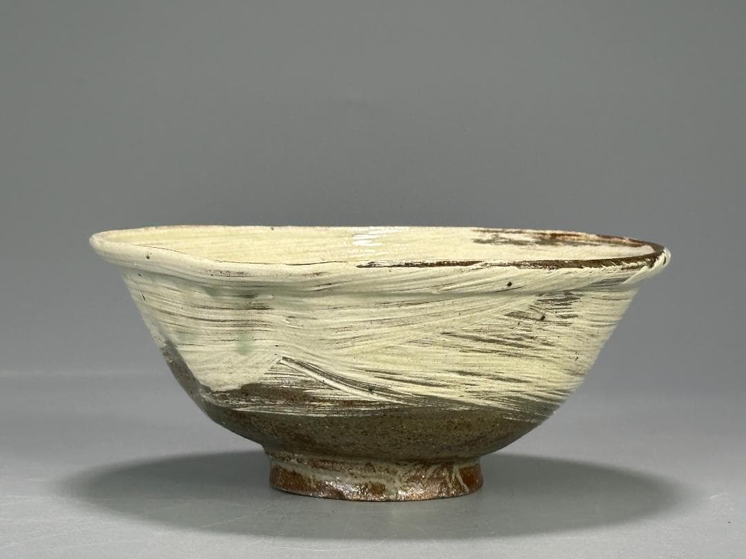 日本美術　江戸時代　対州　対馬　刷毛目　茶碗　書留共箱付　美品