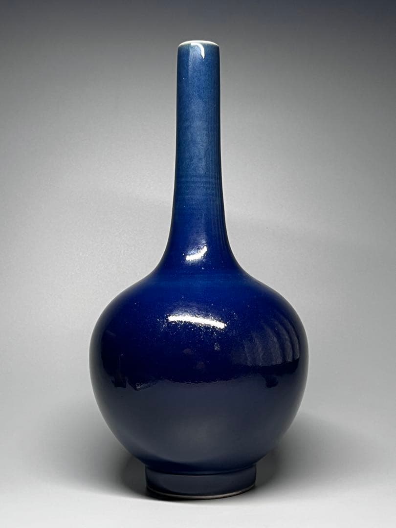 中国古美術　古磁　霽藍釉　琉璃釉　珍品旧蔵　古賞物　大清康熙年製　美品