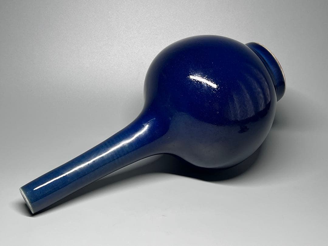 中国古美術　古磁　霽藍釉　琉璃釉　珍品旧蔵　古賞物　大清康熙年製　美品