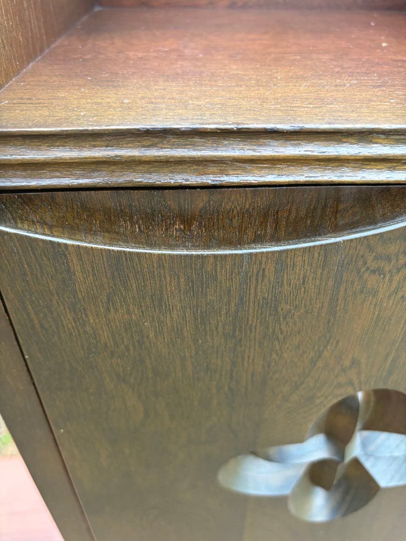 希少　karimoku カリモク　電話台　花台　飾り棚　平成レトロ　彫刻