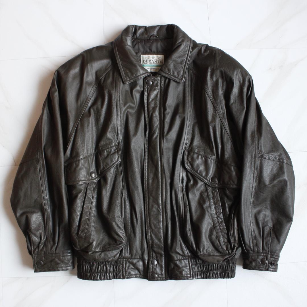 DURANTE A-2 中綿 レザージャケット Lサイズ ブラウン 牛革