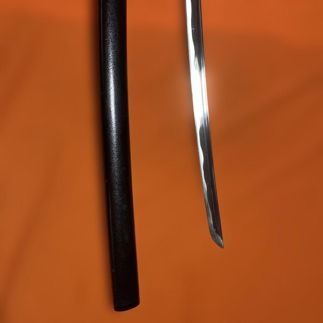 居合刀(刀袋付) 濃緑柄 竹笹木瓜鍔 黒梨地呂鞘