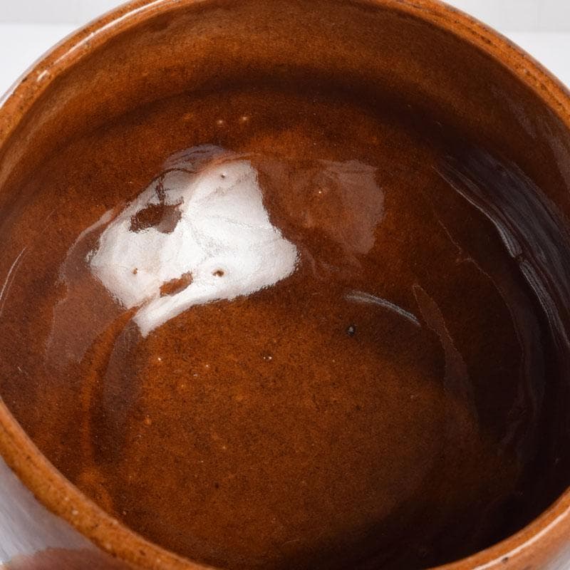 茶道具　大樋焼　中村長阿弥造　飴釉　大樋茶碗　共布共箱　V　8525