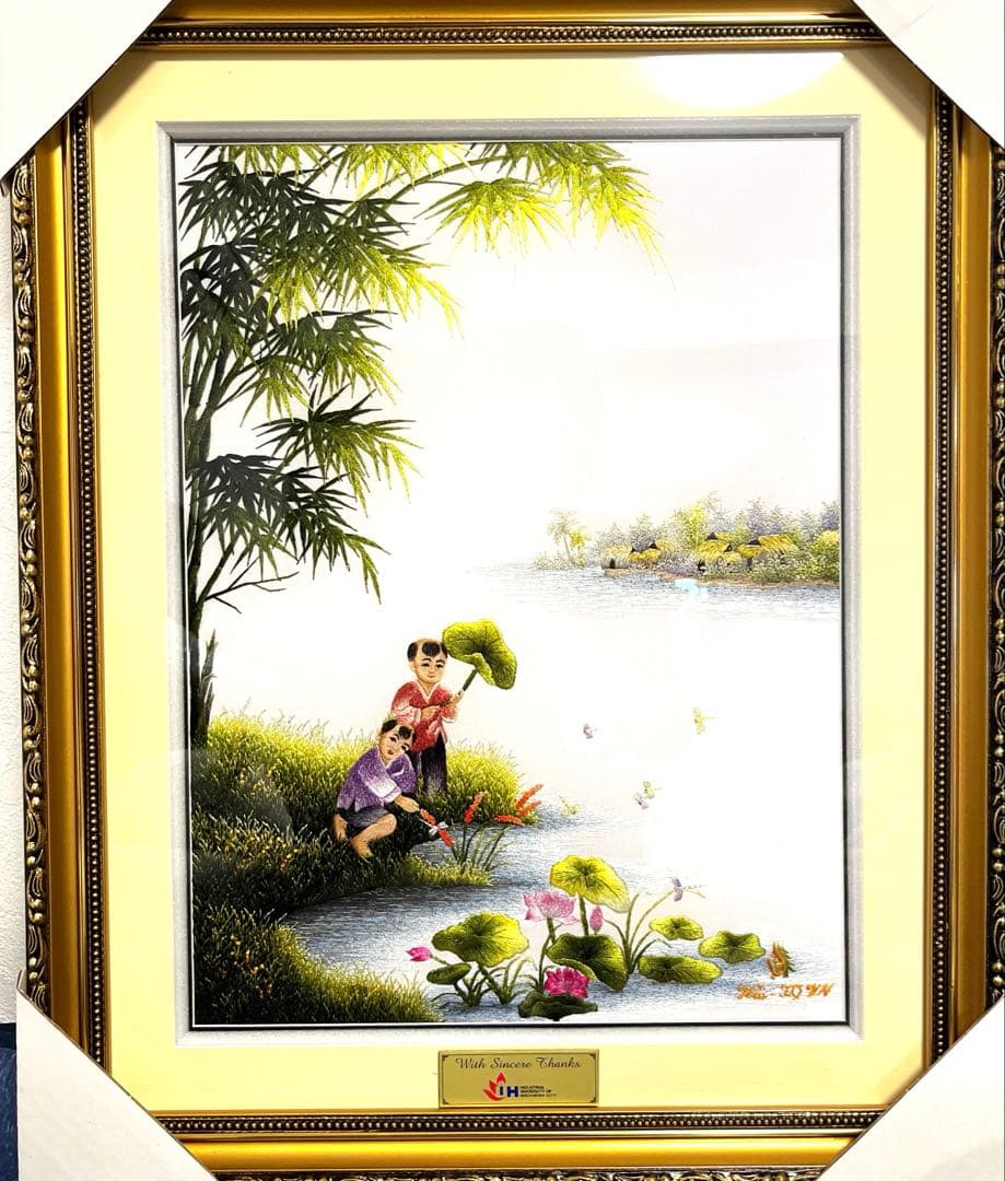 ベトナム刺繍絵　Lifestyle of the Countryside