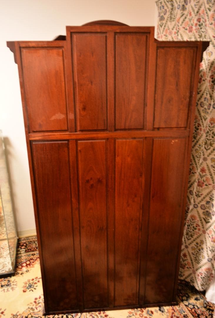 引き取り限定　花梨無垢 三面ガラス キャビネット　家具アンティーク