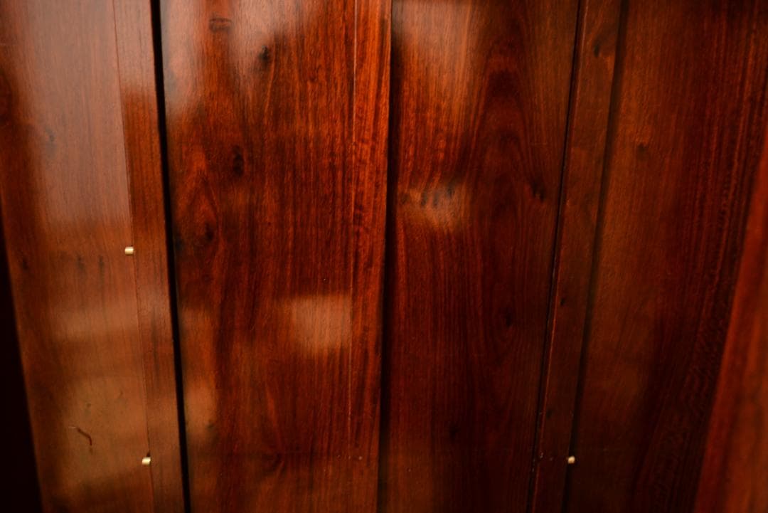 引き取り限定　花梨無垢 三面ガラス キャビネット　家具アンティーク