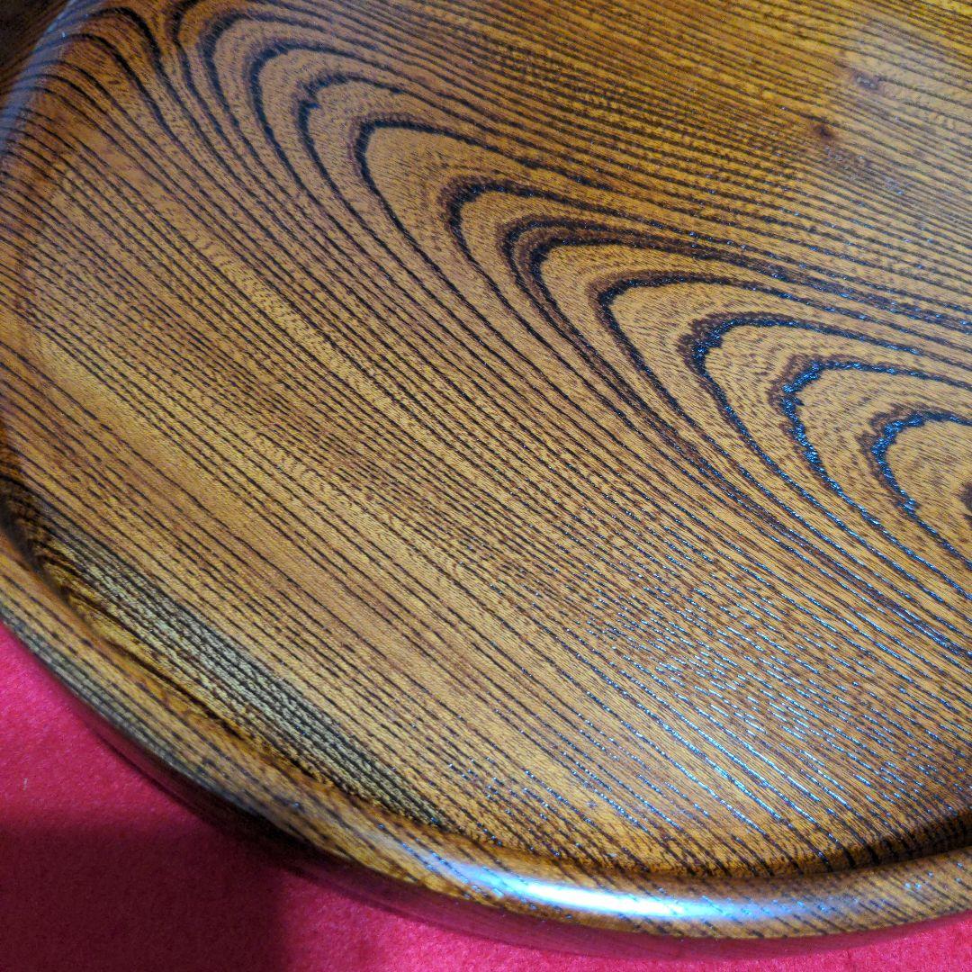 欅　くり抜き　丸盆　２個セット