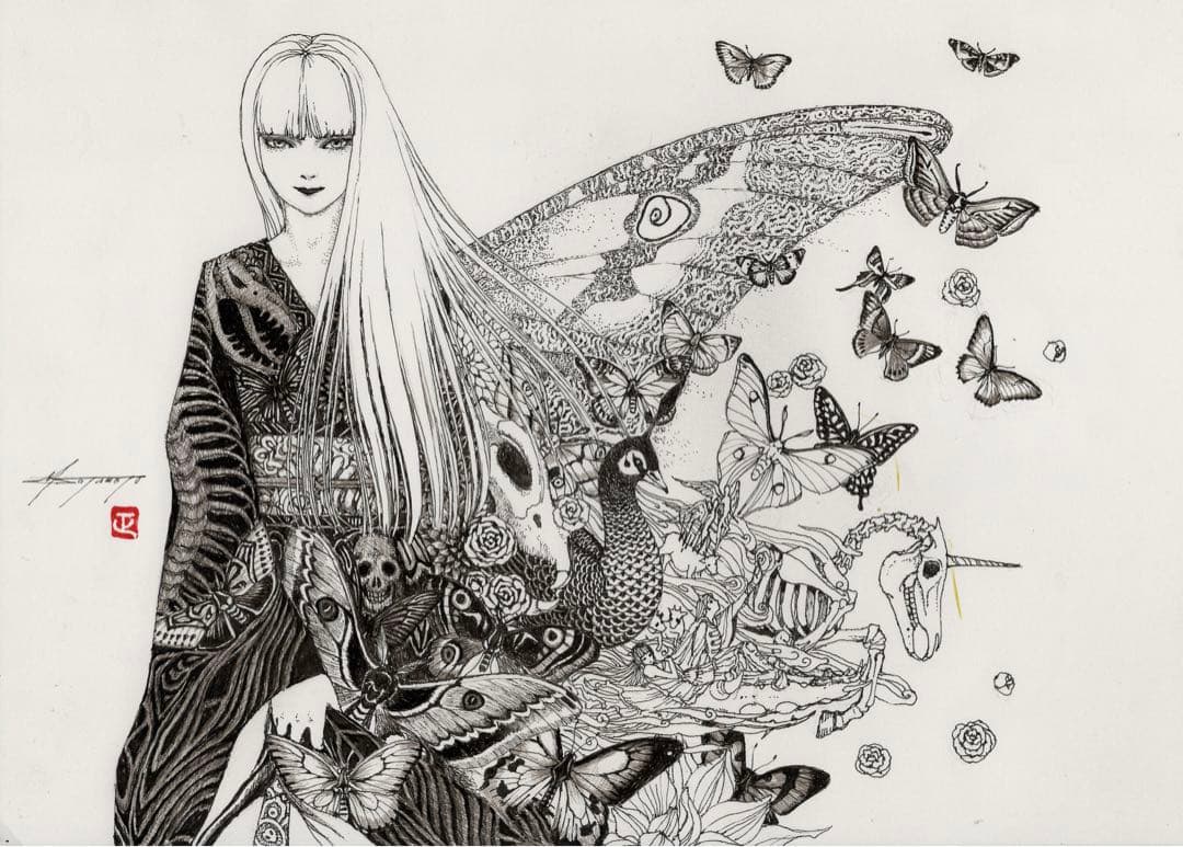 始祖蝶　Ancester’s Butterfly 【肉筆絵画】