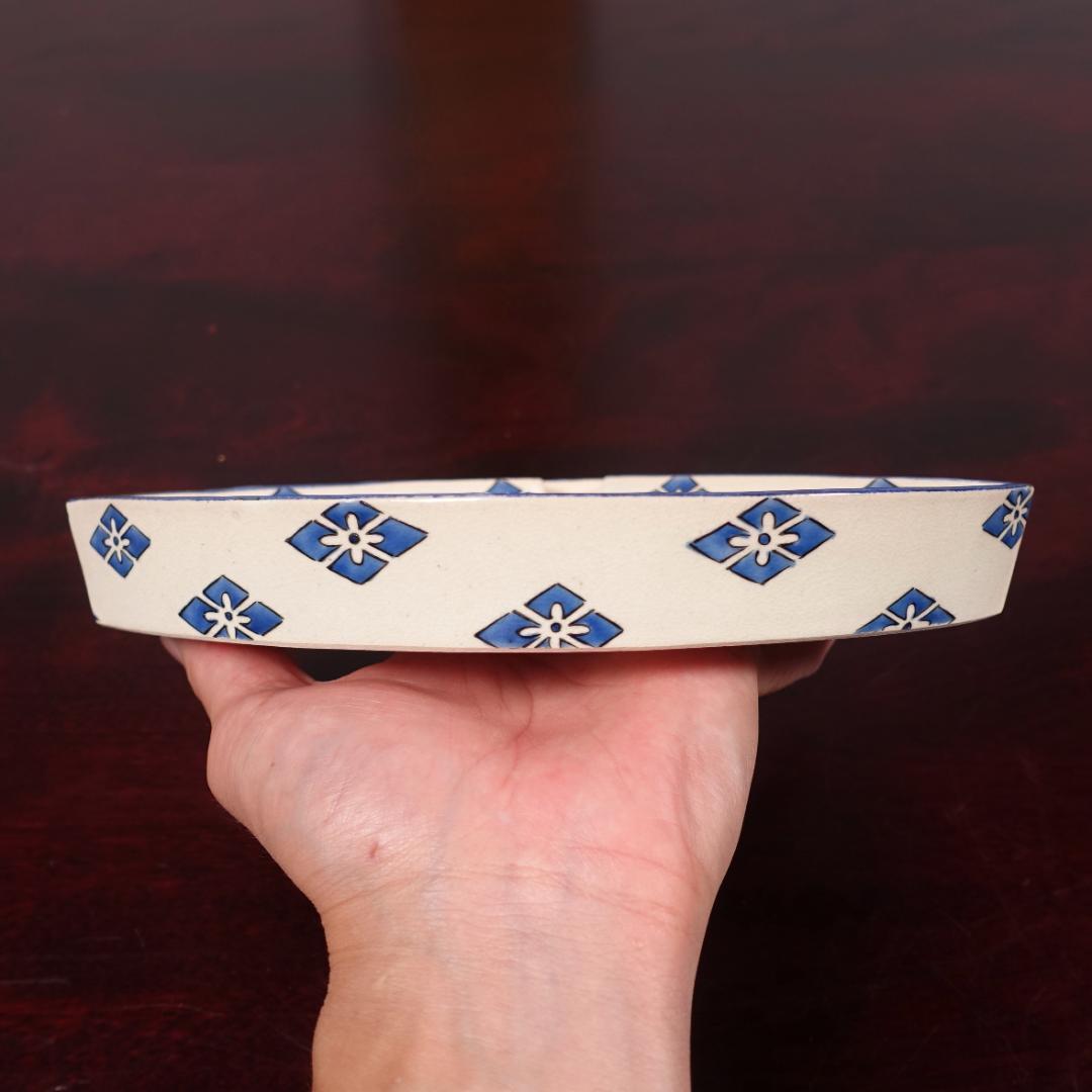 京焼 名工 宮永東山 色絵 図替 扇面 向付 5客