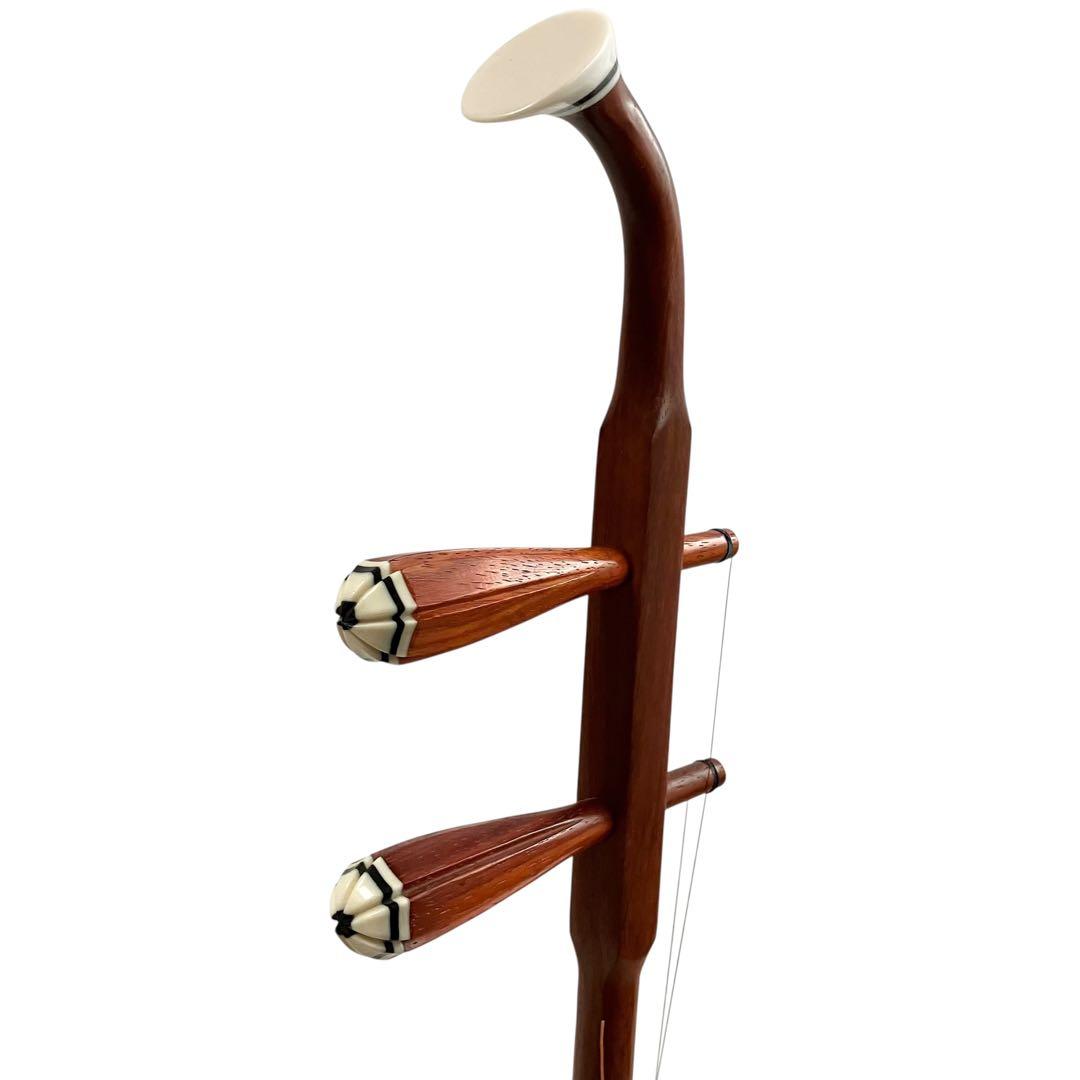 【未使用】 蘇州二胡 紅木 中国楽器 胡弓 弦楽器 セミハードケース付 二胡