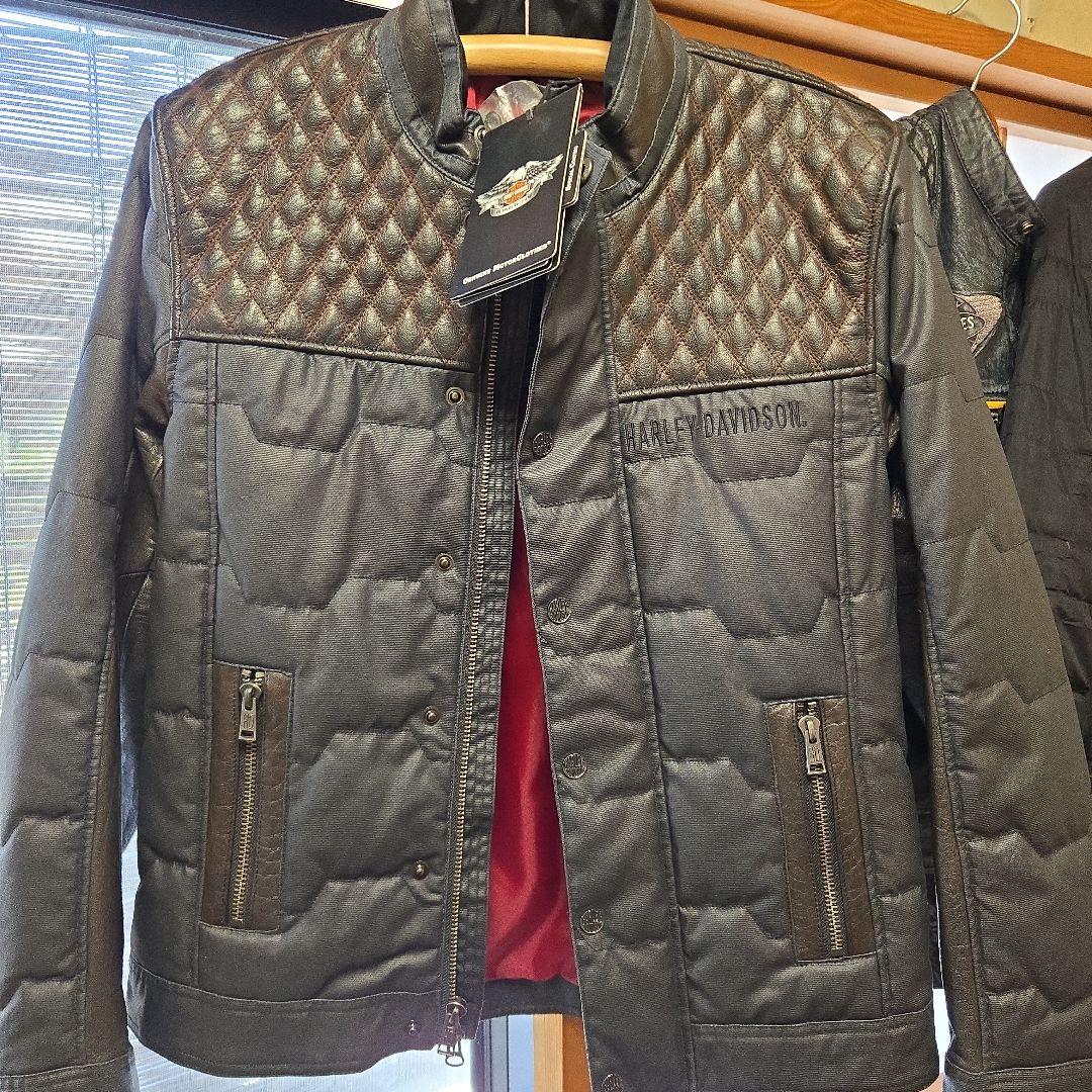 再値下中ハーレー純正 未使用品 ジャケット レザーアクセントキルティング黒 M