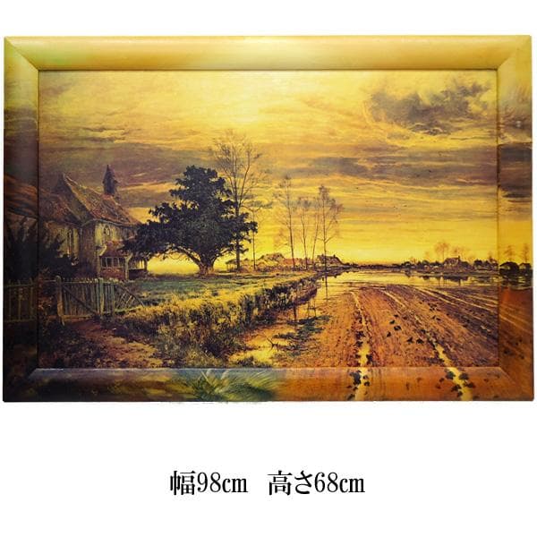 1点限 大型 アートパネル アクリル画 絵 風景画 自然 郷愁 夕焼 A-9