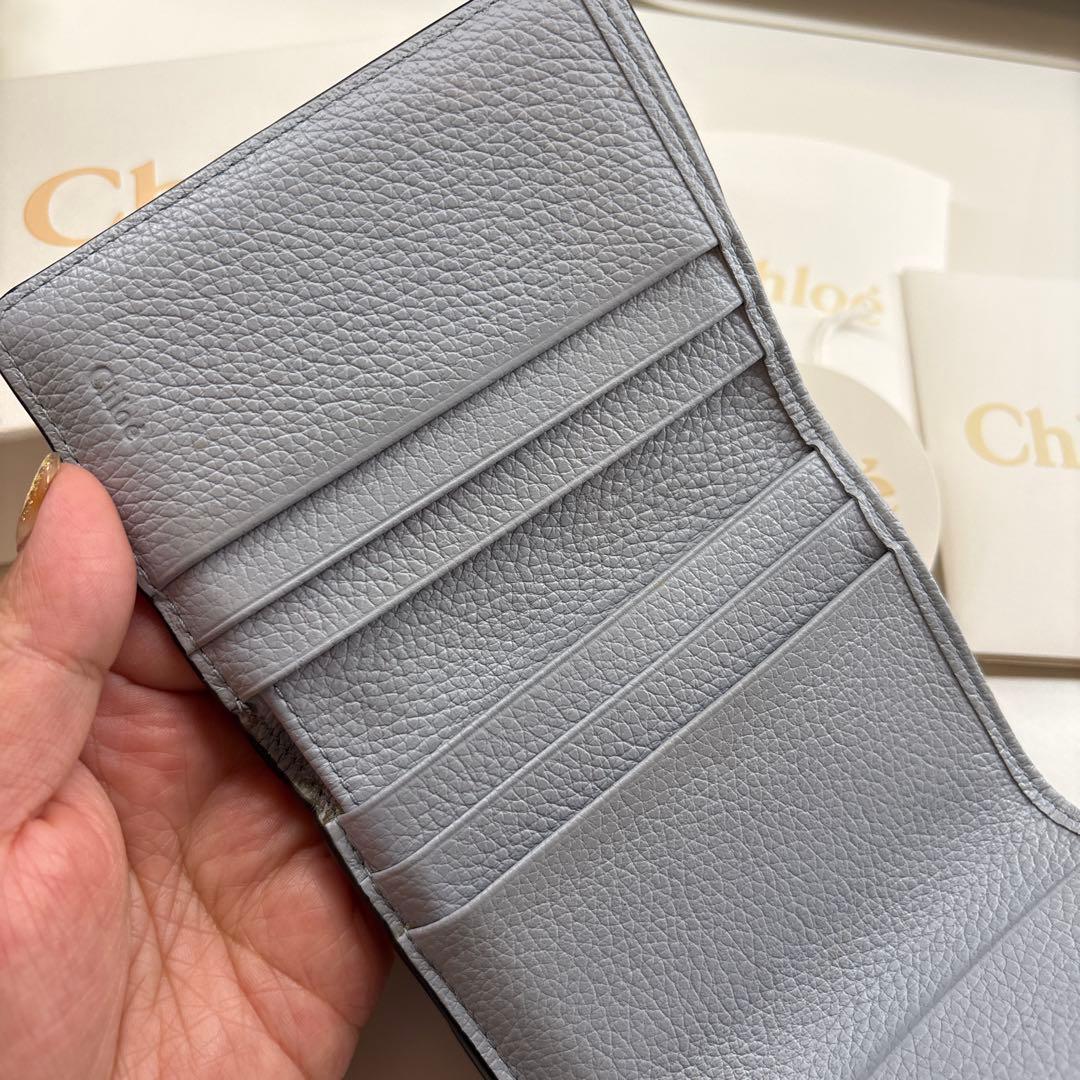 【中古】Chloé 三つ折り財布 イニシャルK,C チャーム付き