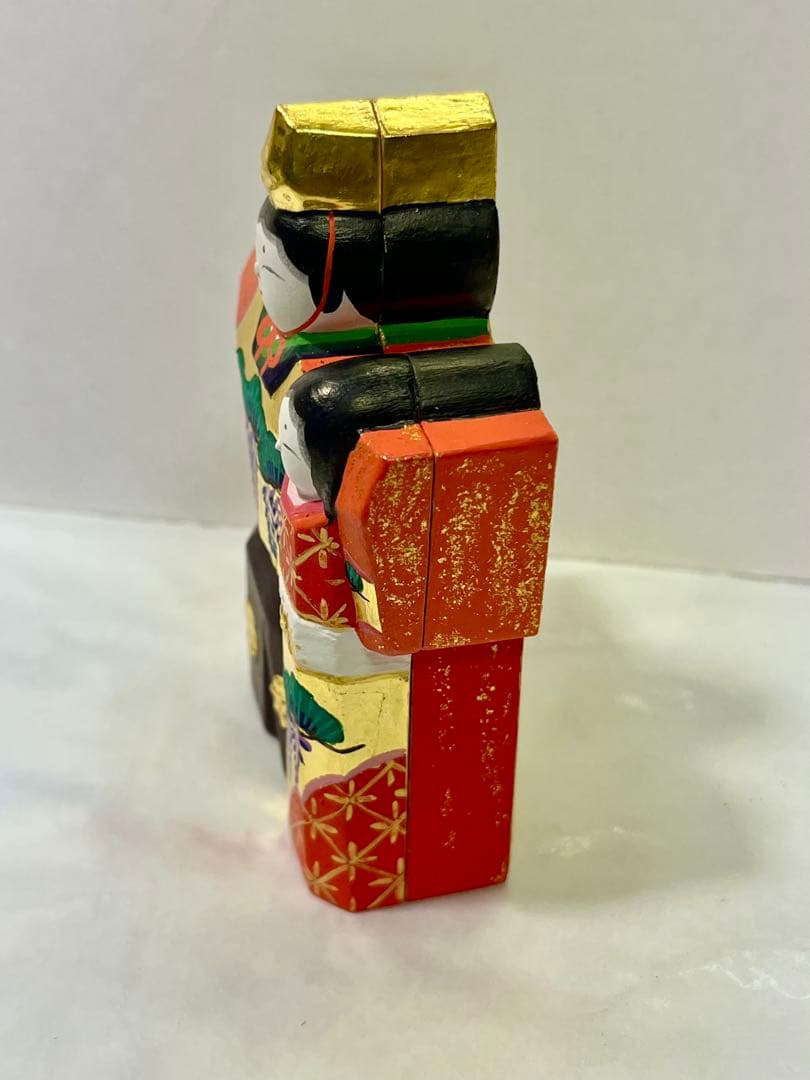 一刀彫 雛人形 香合 10cm