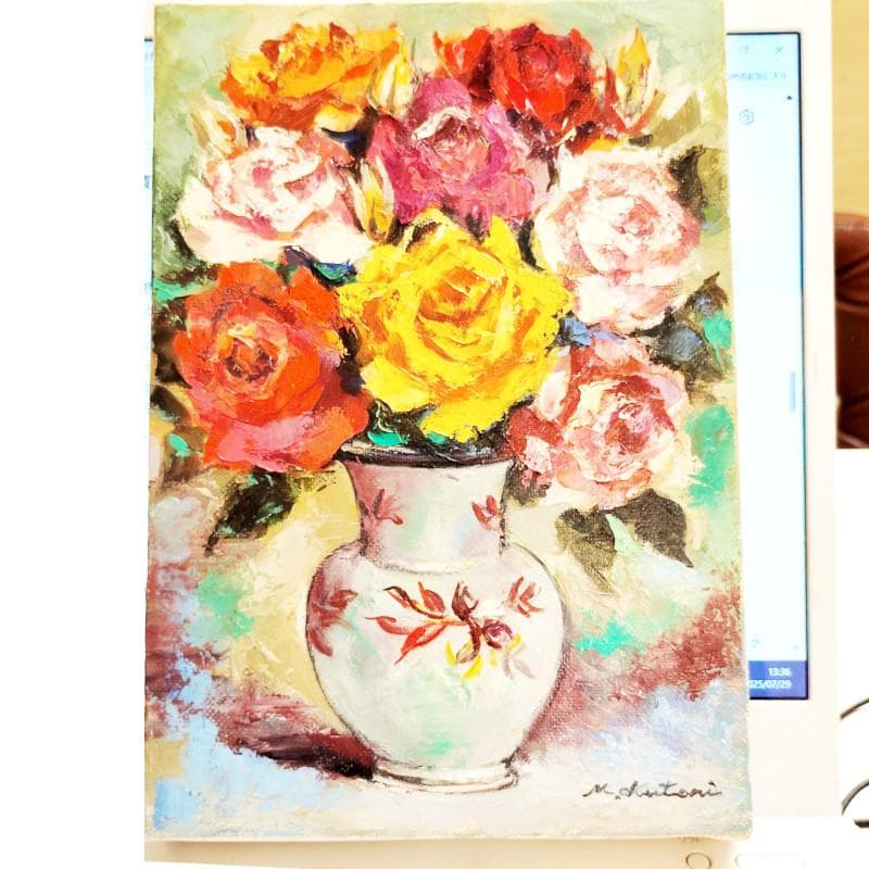 ☆奥谷全弘☆「 薔薇 」油絵　SM