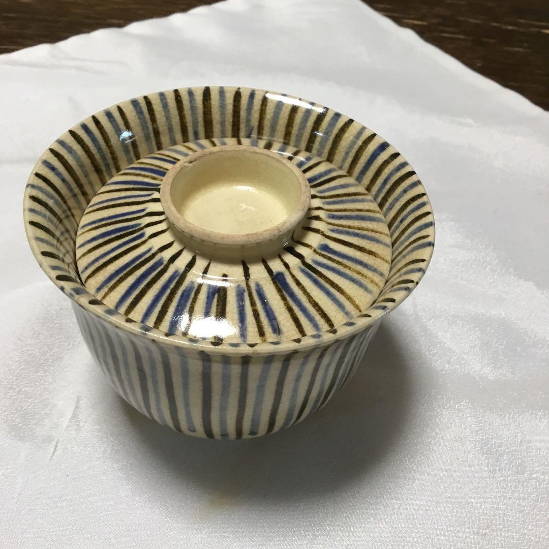 京薩摩　麦藁手盃　蓋付 錦光山　筒向