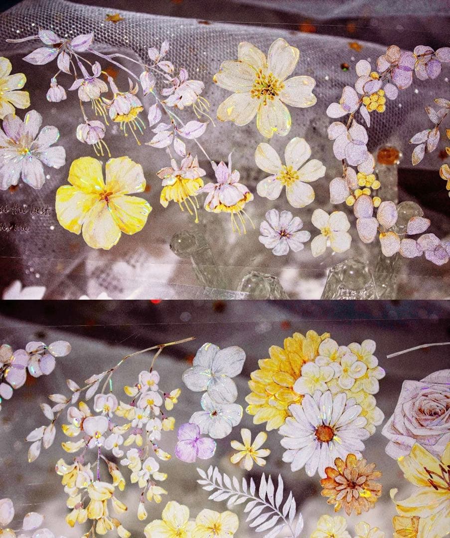 海外マスキングテープ巻売り 小花黄 フラワー 人物マスキングテープ