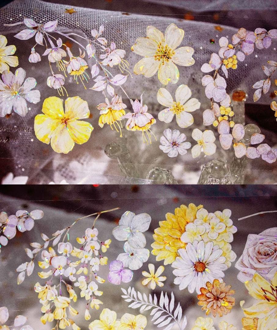 海外マスキングテープ巻売り 小花黄 フラワー 人物マスキングテープ