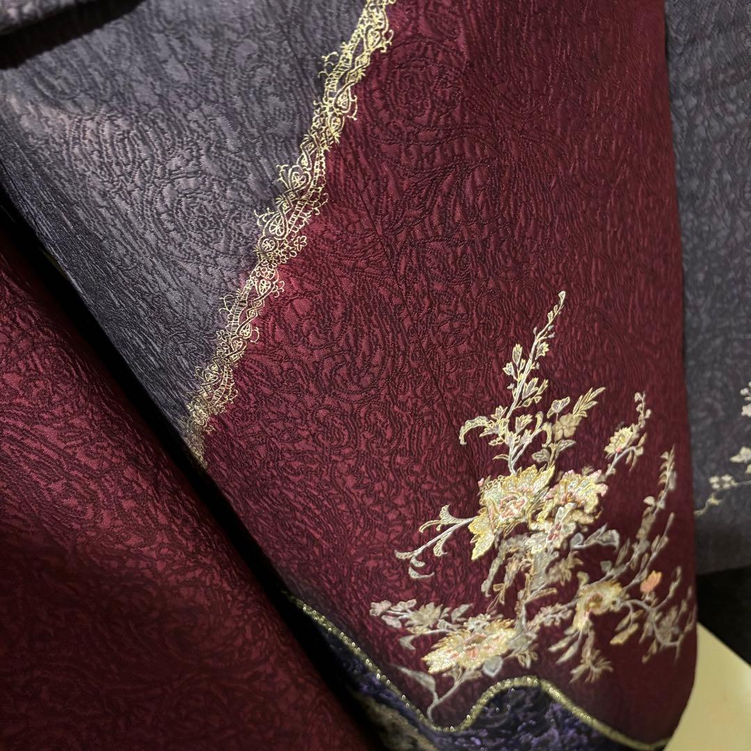 美品　染分け　刺繍　金彩　逸品　珍品　振袖　フルセット 振り袖