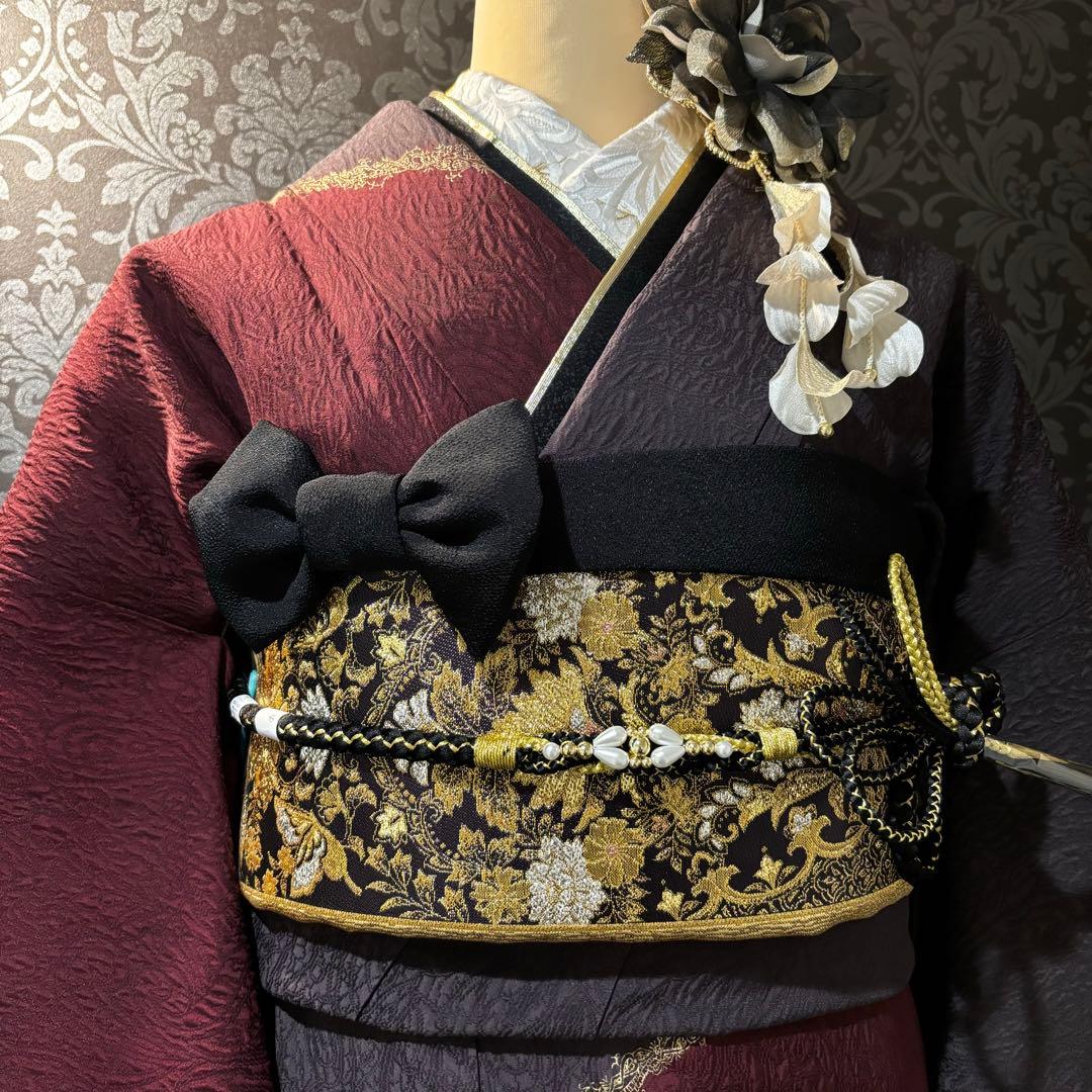 美品　染分け　刺繍　金彩　逸品　珍品　振袖　フルセット 振り袖