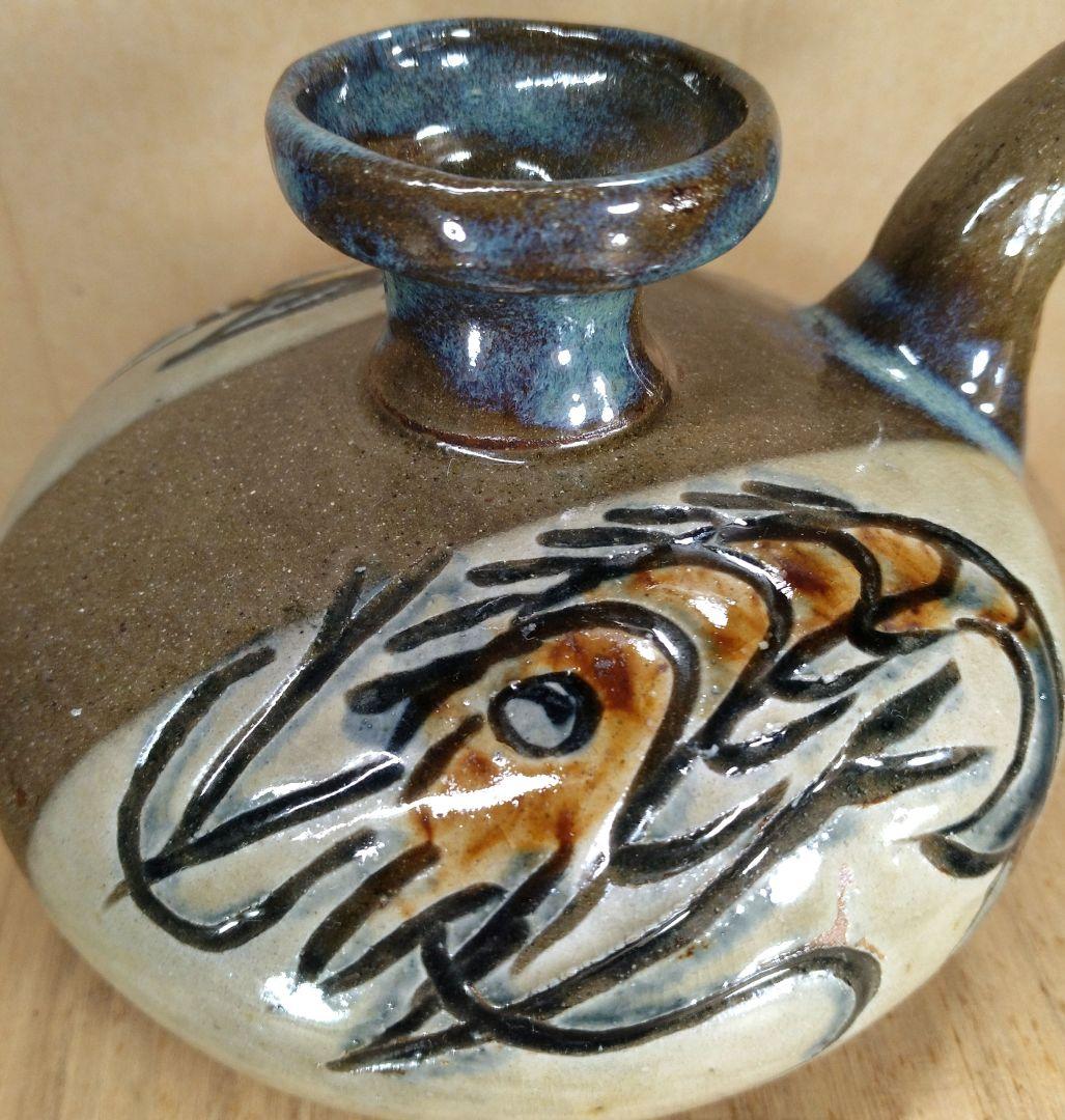 【本物保証】金城次郎 壷屋焼 カラカラ(笑魚エビ) 共箱 栞 人間国宝 美品