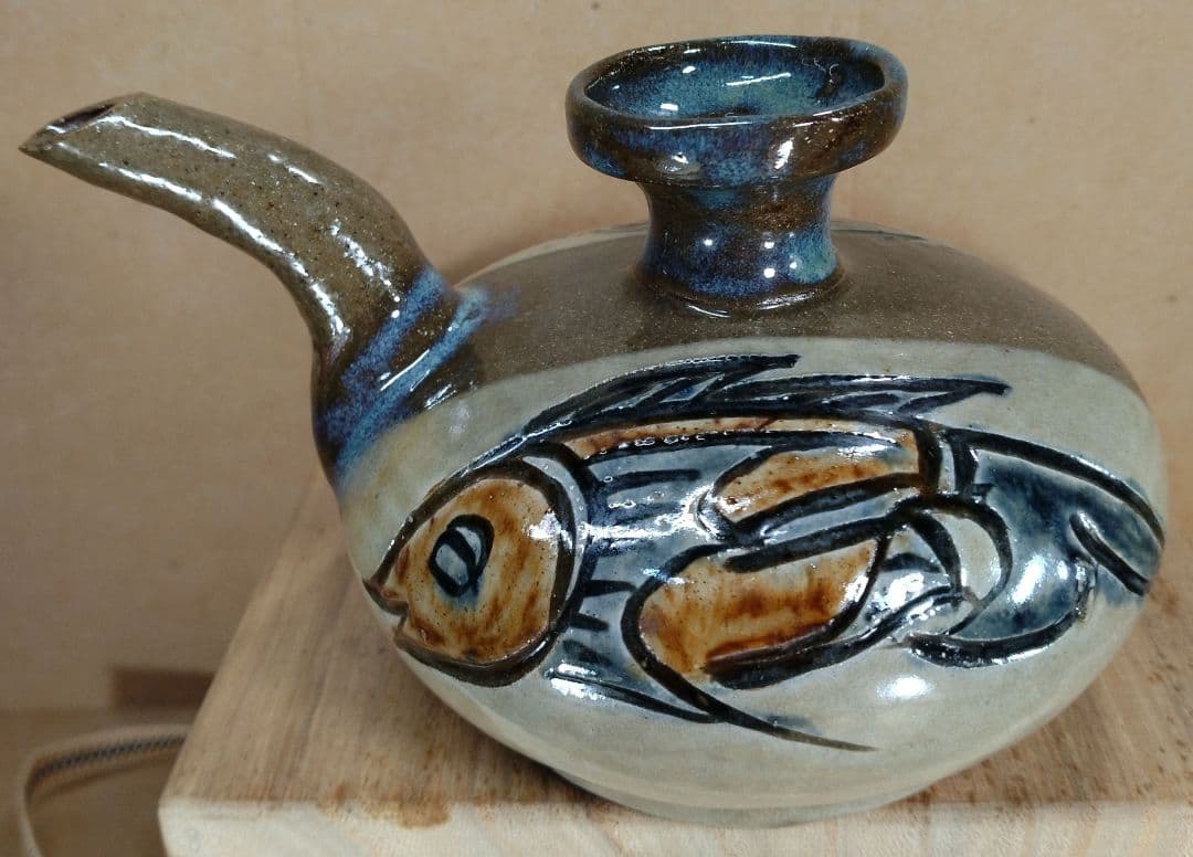 【本物保証】金城次郎 壷屋焼 カラカラ(笑魚エビ) 共箱 栞 人間国宝 美品