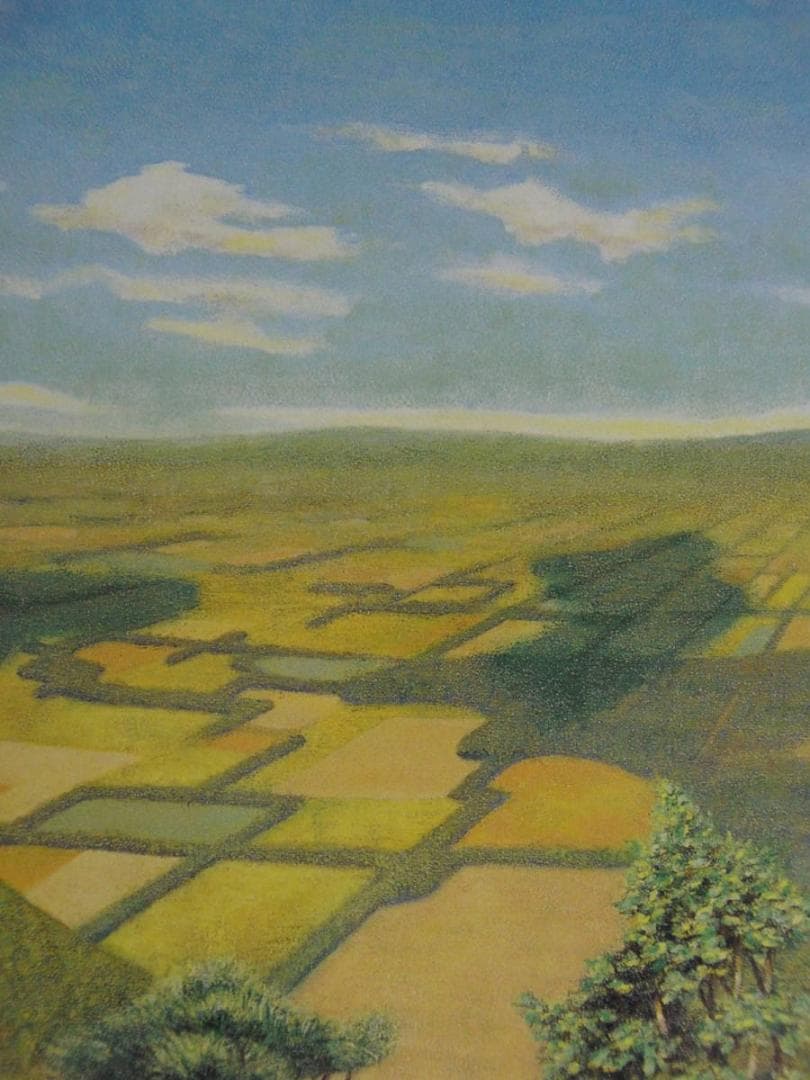 高橋新二、【十勝遠望】、希少な額装用画集より、新品額装付、状態良好