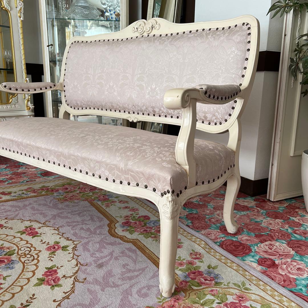 k075r118 白家具 姫系ソファセット 2人掛け・1人掛け×2台 クラシック