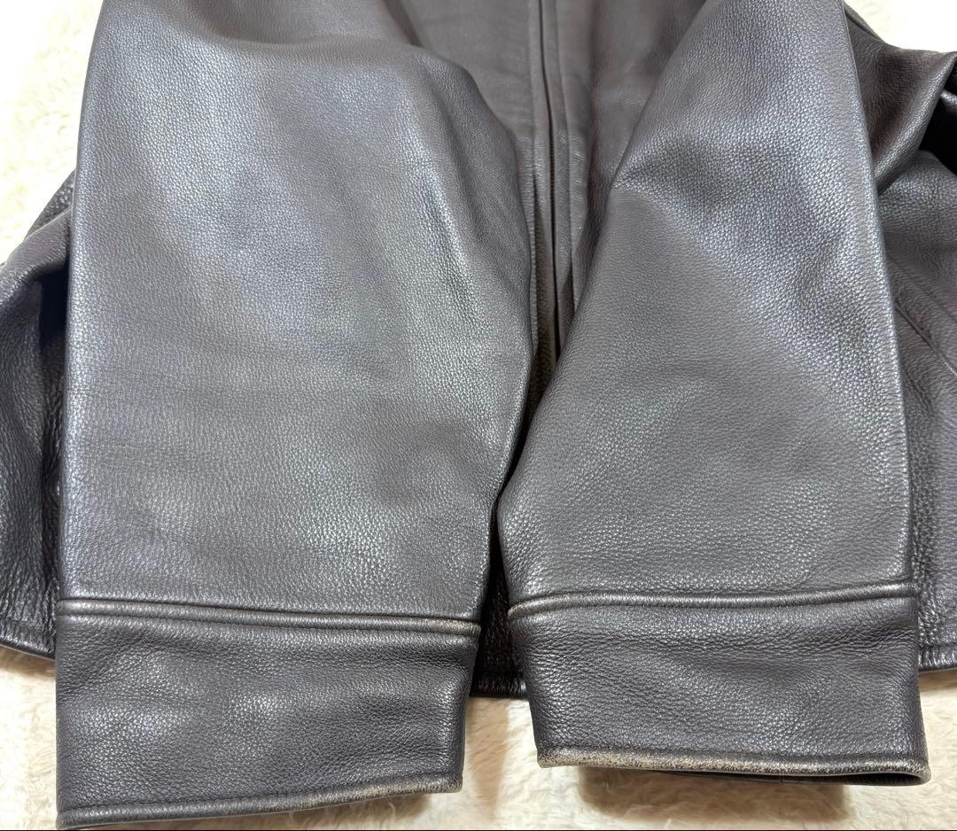 エディーバウアー 白タグ レザージャケット 本革 ダークブラウン 90s