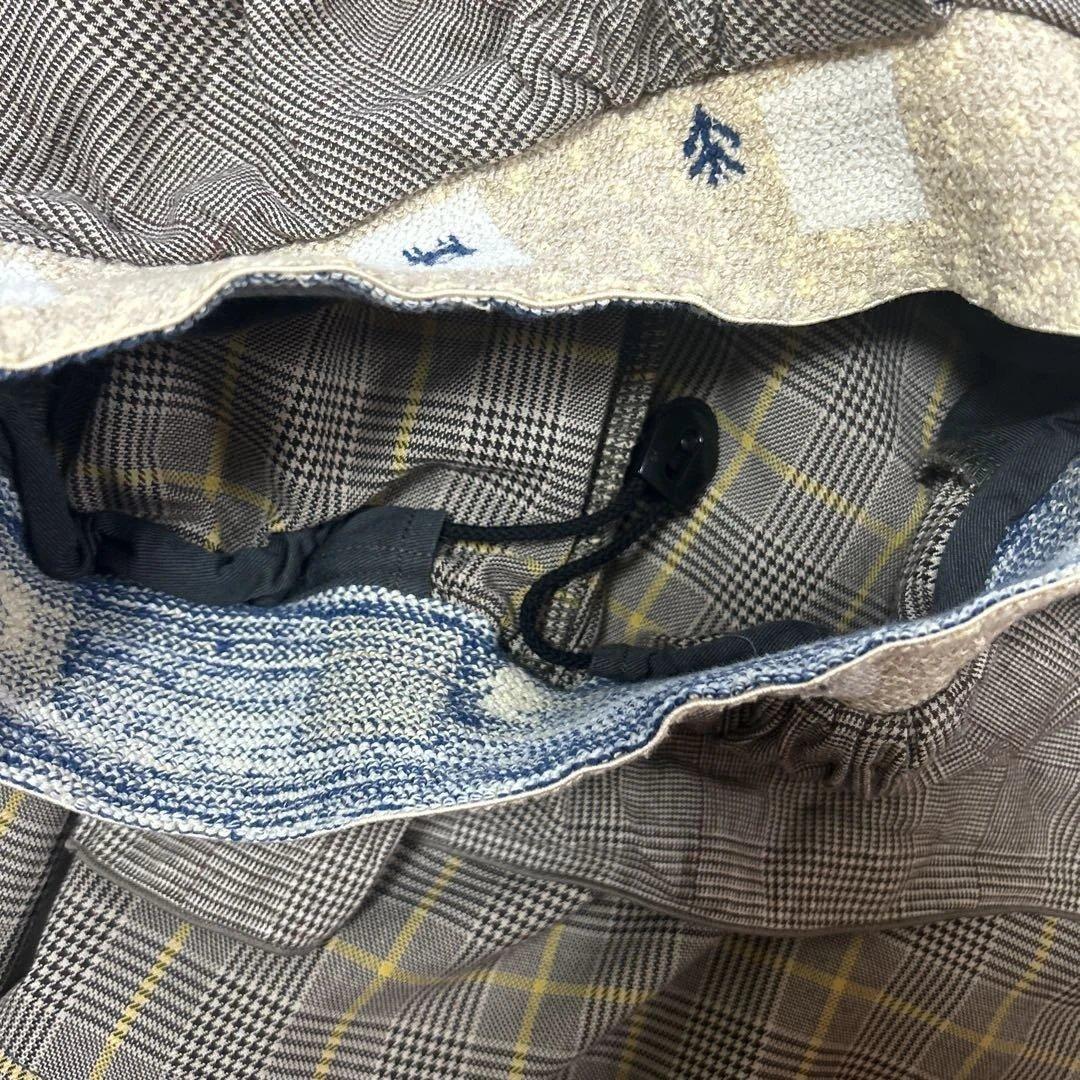 キャピタルチェック柄ガウチョパンツ 膝下丈