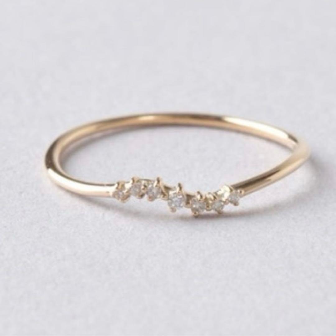 Jouete k10 YG レイヤード ダイヤモンド リング　13号