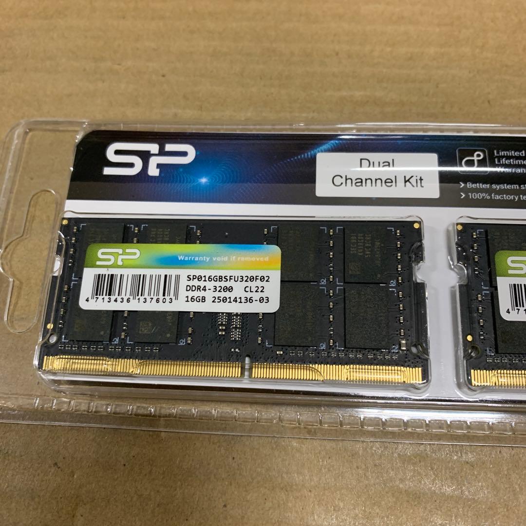 新品未開封　ddr4-3200 32GBノート用メモリ16GB２枚
