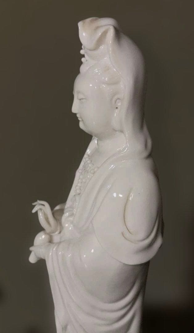 ★ヴィンテージ 徳化窯 白磁観音菩薩像【＊】
